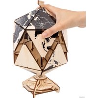 Сборная модель Eco-Wood-Art Глобус-икосаэдр (черный)