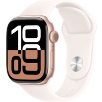 Умные часы Apple Watch Series 10 42 мм (алюминиевый корпус, розовое золото/легкие румяна, спортивный силиконовый ремешок M/L)