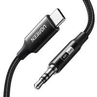 Кабель Ugreen CM450 65101 Type-C - AUX 3.5mm (1 м, черный)