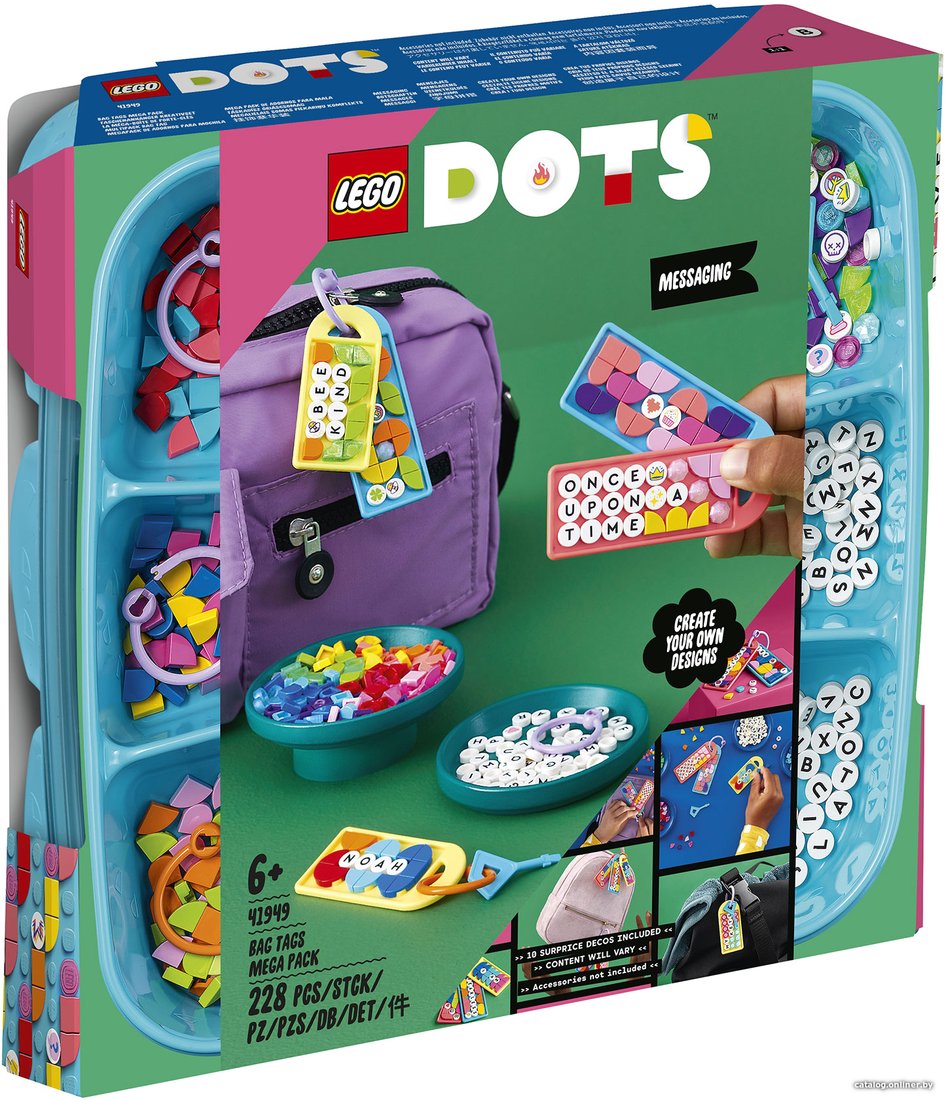 Конструктор LEGO DOTS 41949 Большой набор бирок для сумок: надписи