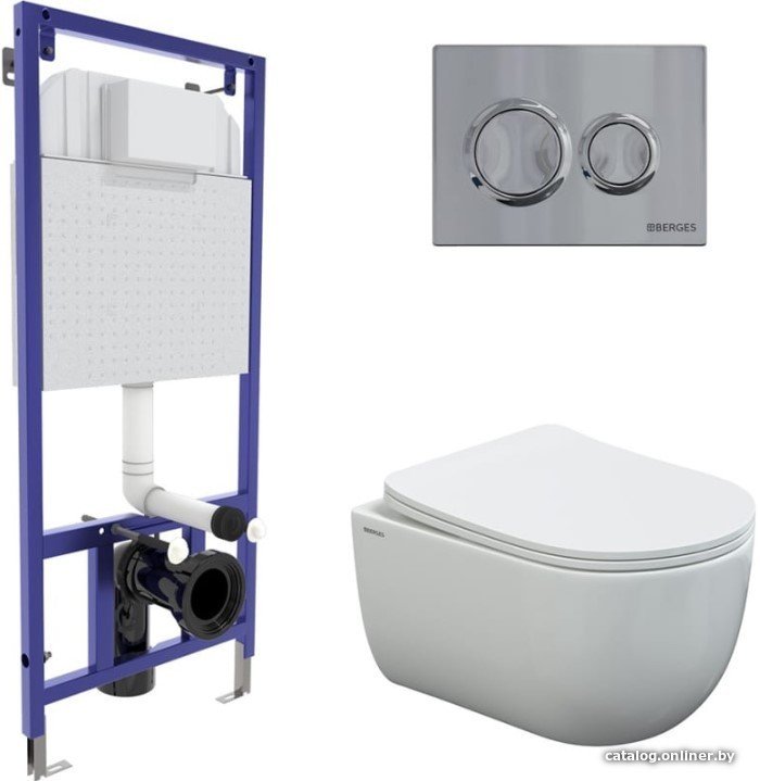 Унитаз подвесной Berges Wasserhaus Ventas Rimless 043241 (с сиденьем)
