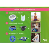 Дорожный горшок Roxy Kids HandyPotty 3 в 1 HP-255DBG (синий/графит)