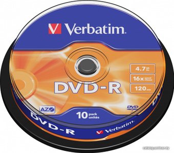 DVD-R диск Verbatim 4.7Gb 16x 43523 (10 шт.)
