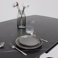 Кухонный стол Аврора Нотр Дам Moderne 1400/1800x850 (камень черный Greys Black /черный матовый)
