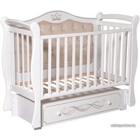 Классическая детская кроватка Антел Julia 111 с мягкой стенкой (белый)