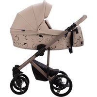 Универсальная коляска BEBETTO Magnum Light SE Pro (2 в 1, 01 светло-бежевая кожа кожа/бежевая рама)