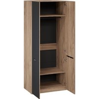 Шкаф распашной Трия Глосс 580 СМ-319.07.003 (яблоня беллуно/cтекло графит матовый)