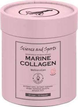 БАД МегаФармСоюз Wellness Gen Морской коллаген ЖКТ, кожа и волосы (30 саше, клубника)