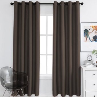 Комплект штор ИП Романович Е.Ю. Лигурия на люверсах 1.4x2.5м (шоколад, 2 шт)