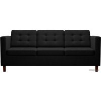 Диван Brioli Дилли клетка Д трехместный (рогожка, J22 графит/темные ножки)