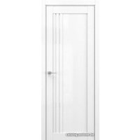 Межкомнатная дверь Юркас Deform V9 60x200 (вайт вуд/стекло lacobel белый лак)