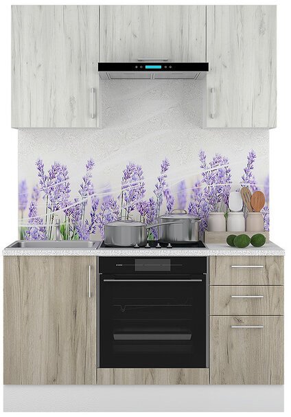 

Готовая кухня Горизонт Европа 1.5 (белый крафт/серый крафт)