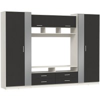 Стенка Олмеко Вена (белый/диамант серый/ДВПО белый)