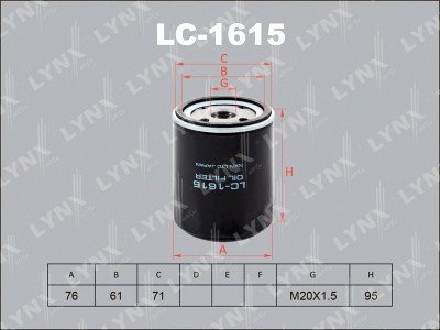 

Масляный фильтр LynxAuto LC-1615