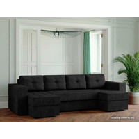 П-образный диван Настоящая мебель Ванкувер лайт (п-образный, боннель, рогожка, темно-серый)