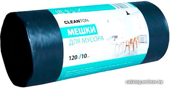 Пакеты для мусора Cleanton 120л 50мкм (10шт, черный)