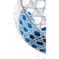 Подвесное кресло M-Group Для двоих Люкс 11510110 (белый ротанг/синяя подушка)