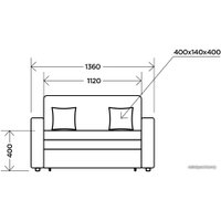 Диван Комфорт-S Яцек (snow aqua/темпо 7/1)