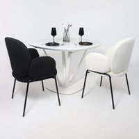 Кухонный стол Listvig Merlin 110-150х75 (МДФ+HPL-пластик белый Monte Belo/белый)