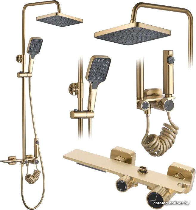 Душевая система  Rea Helix Matt Gold REA-P6621
