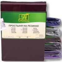 Простыня Альвитек Сатин однотонный на резинке 180x200x25 ПР-СО-Р-180(180)-ЧЕРЕ (черешня)