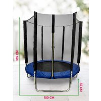 Батут ПОДЪЁМ 5 FT 150 см (с сеткой, синий)