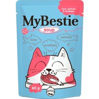Пресервы MyBestie Суп с кусочками Тунца, Лосося и Гребешками (80 г)