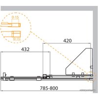Стеклянная шторка для ванны Cezares Stream-VFS-11-80/150-C-Cr