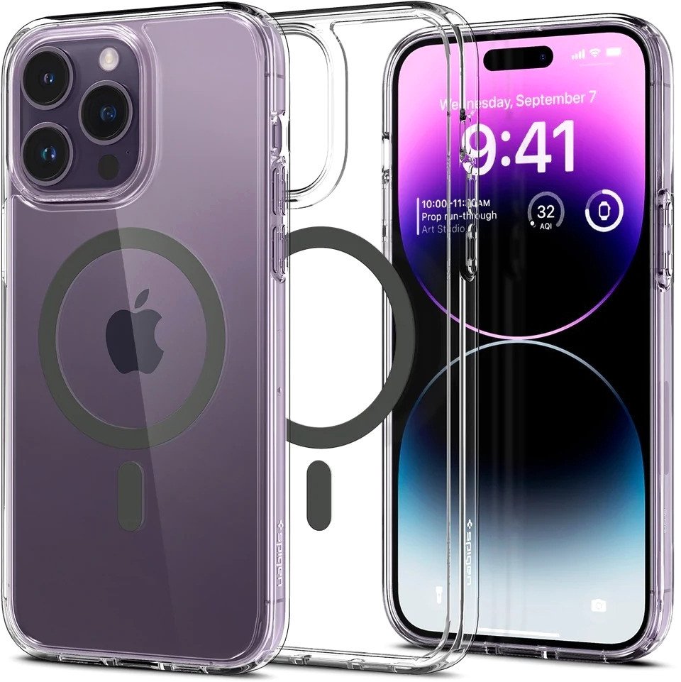 

Чехол для телефона Spigen Ultra Hybrid (MagFit) для iPhone 14 Pro ACS04970 (темно-серый)