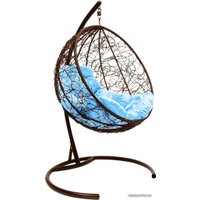 Подвесное кресло M-Group Круг 11050203 (коричневый ротанг/голубая подушка)