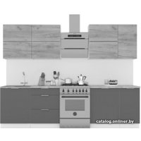 Готовая кухня Интермебель Микс Топ-37 2.2м (белый премиум-дуб крафт золотой-венато)