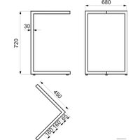 Подстолье для стола AKS TRES h720, белый (1компл=2шт)