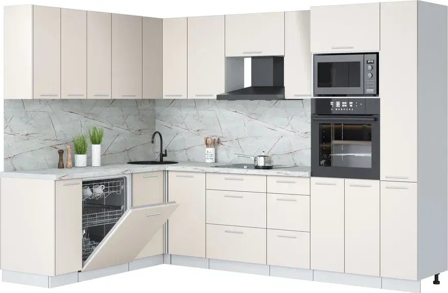 

Готовая кухня Интерлиния Мила Лайт 1.896х2.88 (персидский жемчуг/персидский жемчуг/серый каспий)