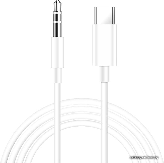 Кабель USBTOP USB Type-C - jack 3.5 мм (1 м, белый)