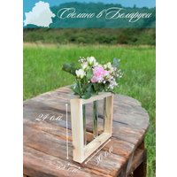 Ваза-рамка Florbox Деревянная для композиций на 3 колбы 30x24x3.8 см (натуральный)