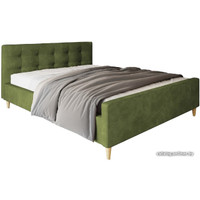 Кровать Настоящая мебель Pinko 180x200 (вельвет, зеленый)