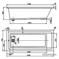 Ванна VagnerPlast Cavallo 170x75 (с каркасом и 2 экранами)