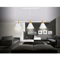 Подвесная люстра Ambrella light Traditional TR8196/3 WH/LW (белый/светлое дерево)