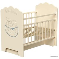 Классическая детская кроватка VDK Love Sleeping колесо-качалка с маятником (слоновая кость)