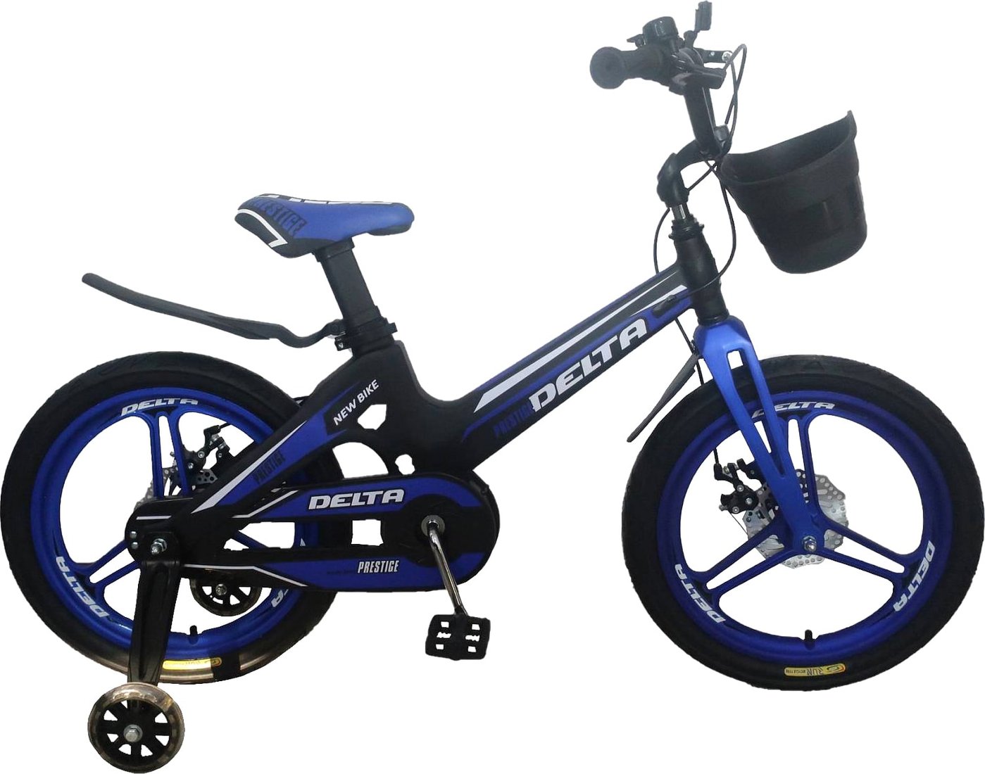 

Детский велосипед Delta Prestige D 18" + шлем 2020 (черный/синий)