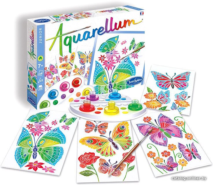 Набор для рисования SentoSphere Aquarellum Цветы и бабочки 6500