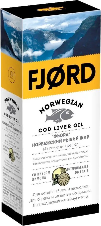 

БАД Fjord Норвежский рыбий жир из печени трески со вкусом лимона (100мл)