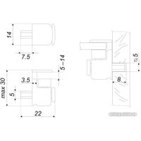 Полкодержатель Boyard регулируемый для стекла с фиксацией P520Ni.0