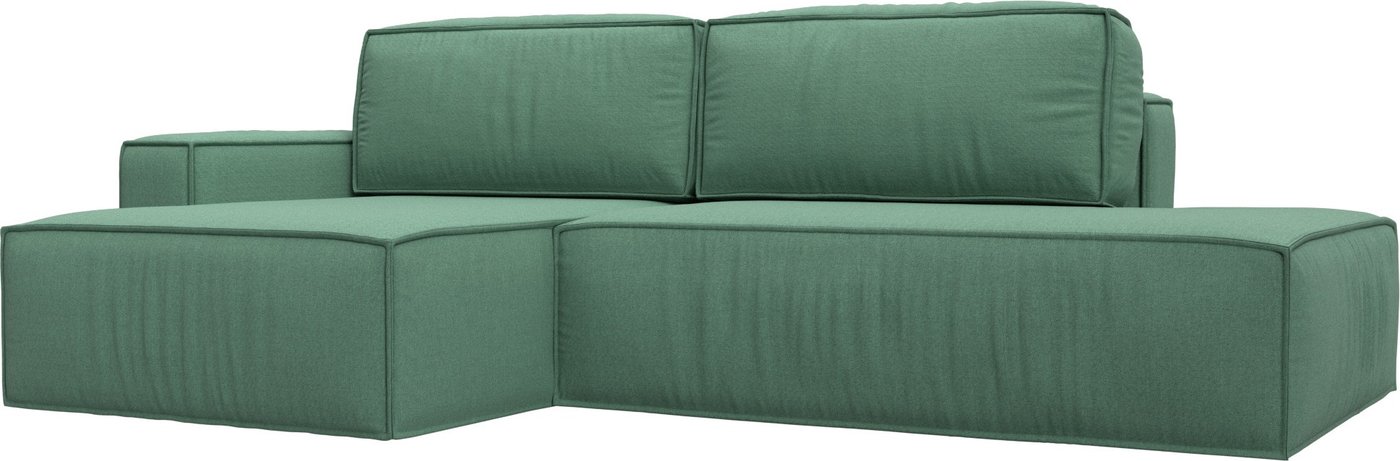 

Угловой диван Лига диванов Прага модерн левый 124849L (рогожка амур зеленый)