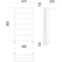Полотенцесушитель TERMINUS Контур П7 400x800 с полкой (хром)