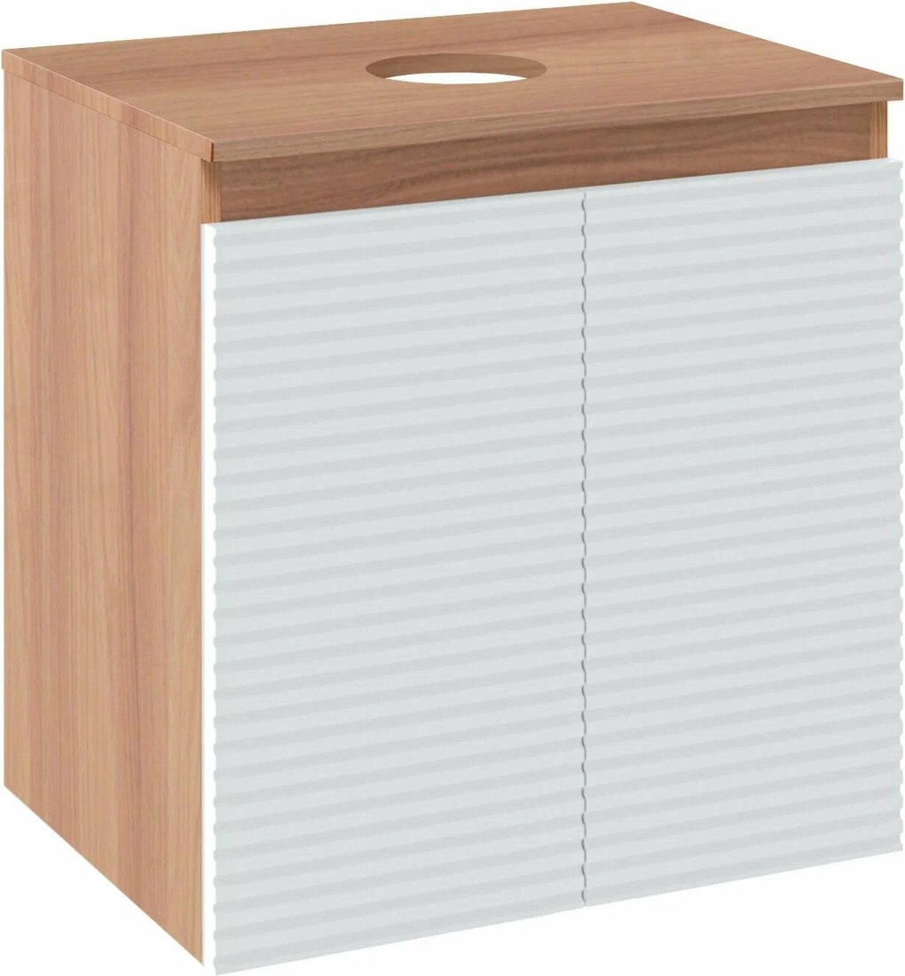 

Runo Тумба под умывальник Соренто 50 Тренто 50 горизонталь (подвесная, крафтовый дуб/белый)