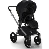 Универсальная коляска Invictus V-Pram (3 в 1, черный/золотистый, серебристая рама)