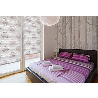 Рулонные шторы Delfa Сантайм День-Ночь Декор МКД DN-44801 (34x160, крем/сиреневый)