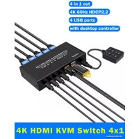 KVM переключатель USBTOP HDMI 2.0 4K 60Гц USB2.0/USB-C