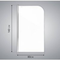 Стеклянная шторка для ванны Saniteco SN-21 140x80 (прозрачное стекло)